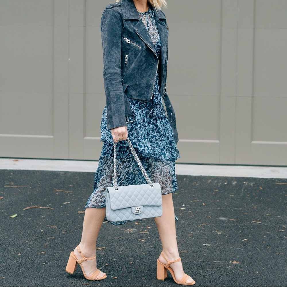 Rahi Cali Blue Floral Asymmetrical Dress - M